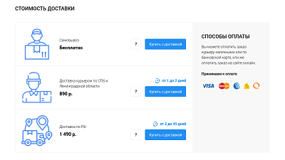 Расчет доставки